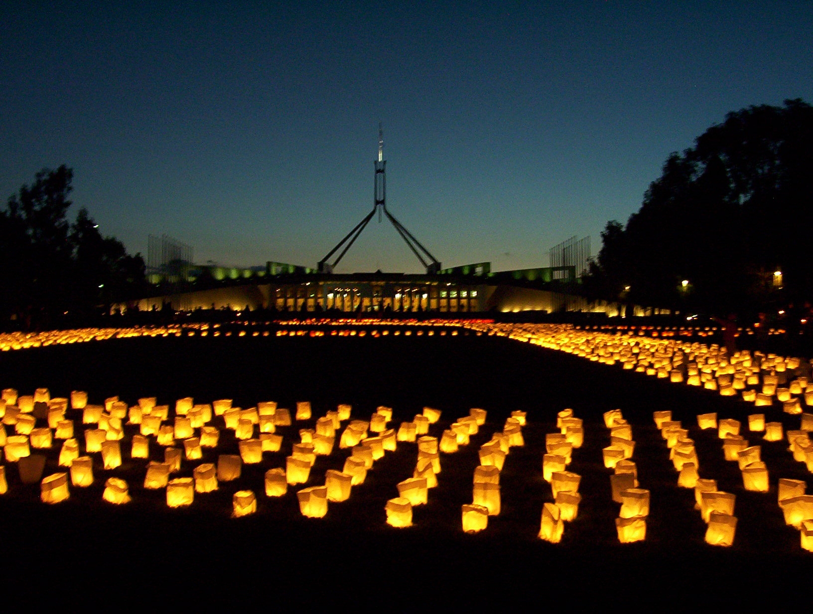 3000 candles in front of Parliament House, Canberra