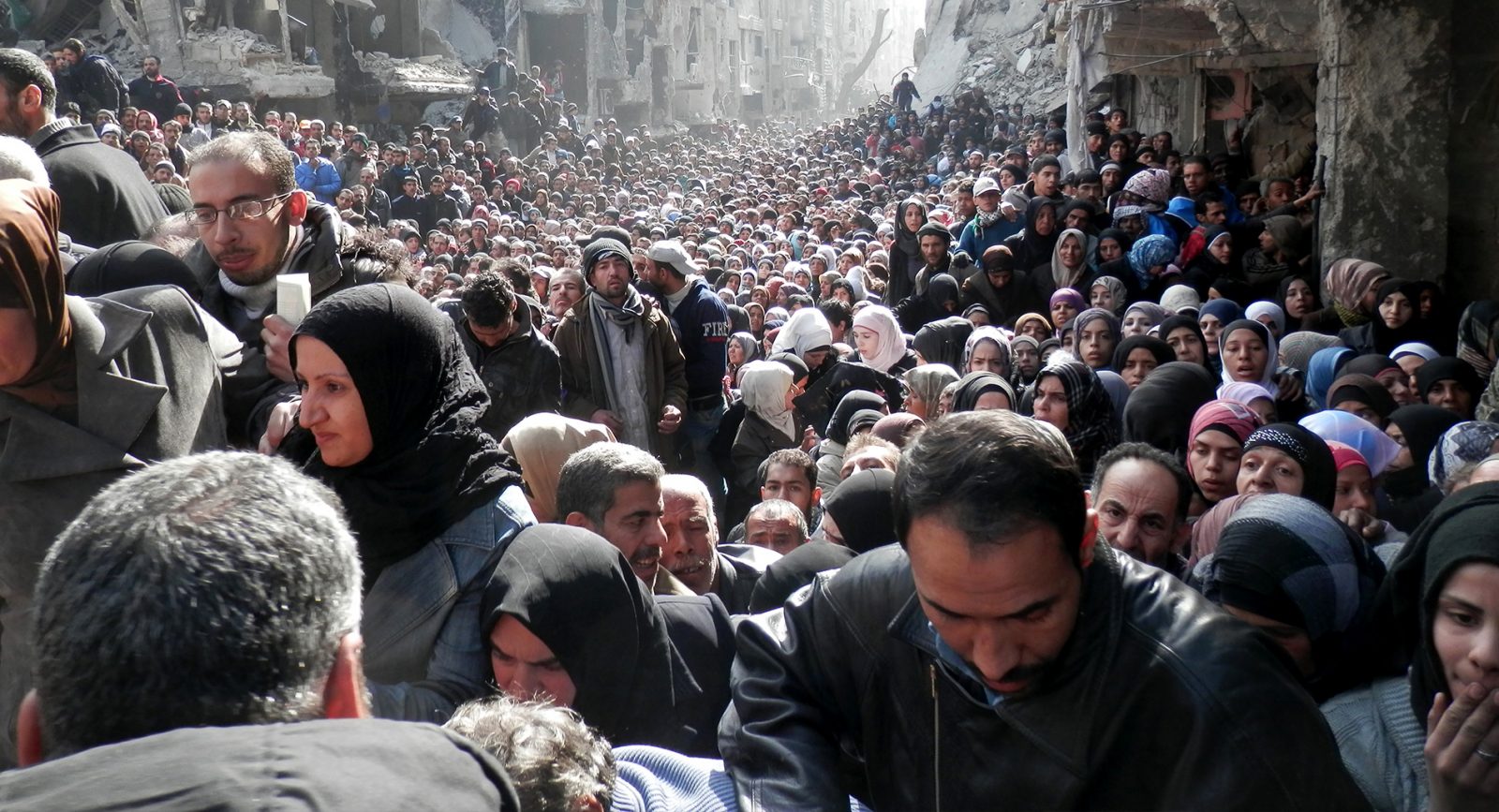 Yarmouk refugee camp in Syria.