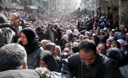 Yarmouk refugee camp in Syria.