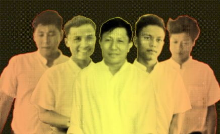 The 'Unity Five' journalists. Imprisoned journalists Lu Maw Naing, Yarzar Oo, Paing Thet Kyaw, Sithu Soe and Tint San.