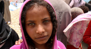 Young girl in an IDP camp