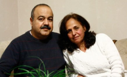 Maha and her husband Mohannad in their home in Sweden.