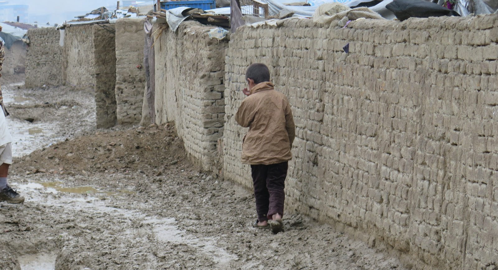 A child in a settlement for internally displaced people in Kabul, Afghanistan.