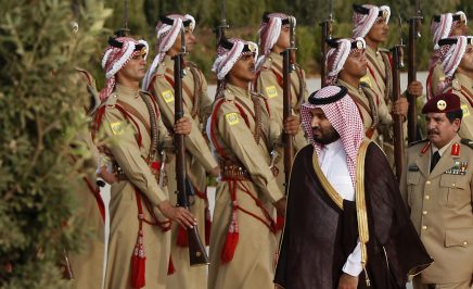Deputy Crown Prince Mohammed bin Salman of Saudi Arabia during a visit to Jordan.