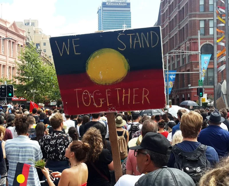 A rally for Indigenous rights on Invasion Day