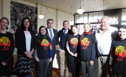 Amnesty activists in Tasmania meeting with Premier Will Hodgman. © Private