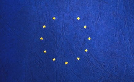 A graphic of the EU flag with a star missing.