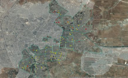 Satellite imagery showing the scale of destruction damage in Aleppo, Syria