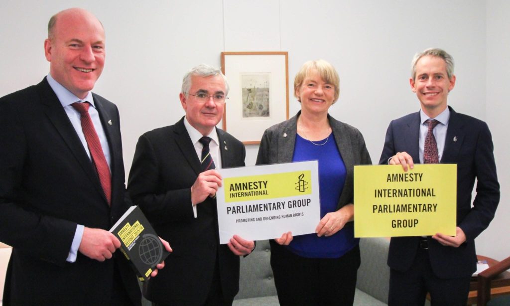 Left to Right: Trent Zimmerman MP; Andrew Wilkie MP, Senator Janet Rice and Andrew Giles MP.