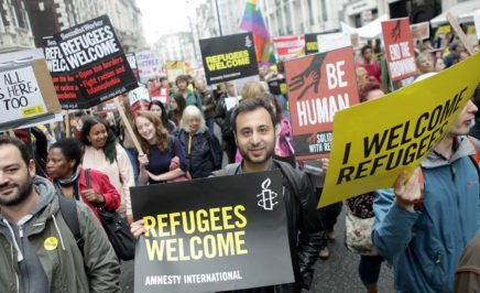 Refugee Welcome March in London, September 2016. © Marie-Anne Ventoura/Amnesty International