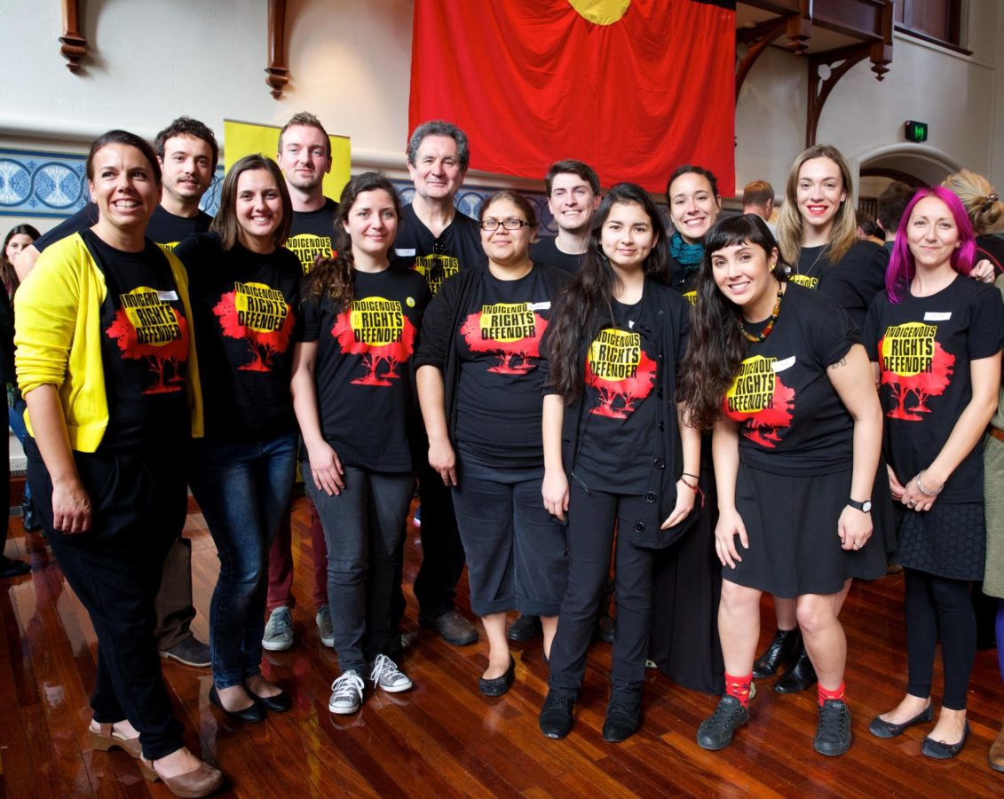Amnesty volunteers and staff at the launch of the Community is Everything campaign and report on high rates of detention of indigenous youth in Australia. © AI/Richard Wainwright