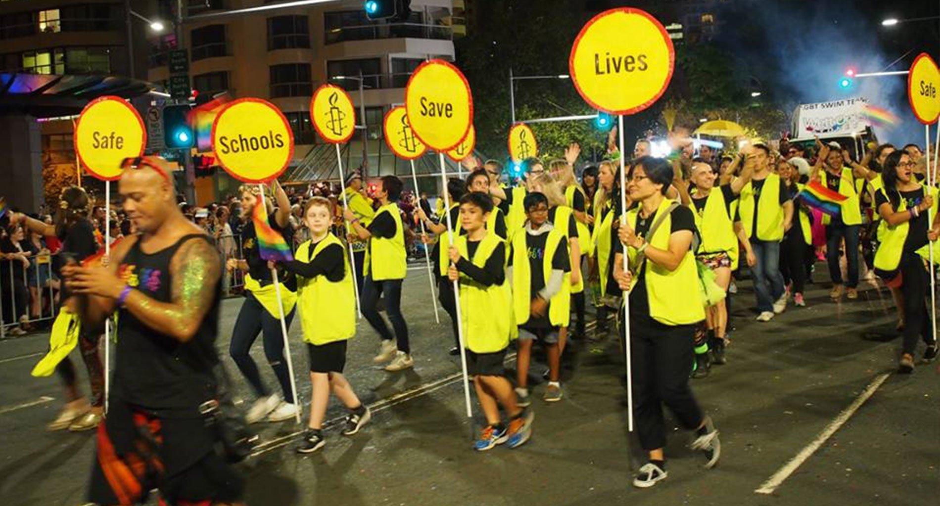 NSW LGBTQI Network at the 2017 Mardi Gras Parade. © Cosmo Price