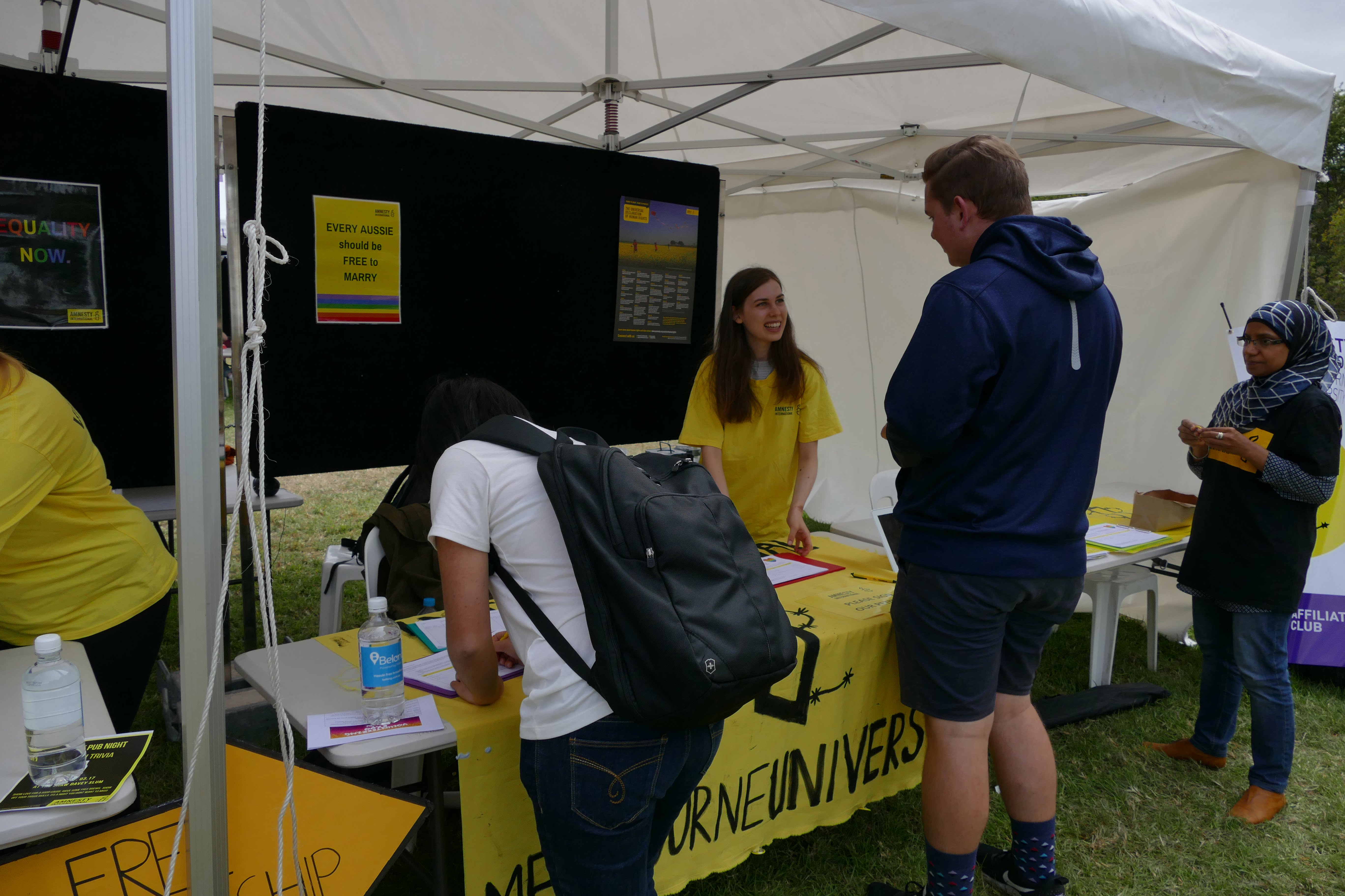 UniMelb OWeek Stall Amnesty International Australia