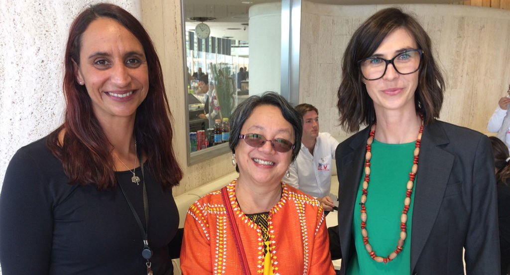 Left to right: Tammy Solonec (Amnesty Indigenous Rights Manager), Victoria Tauli Corpus (UN Special Rapporteur on the Rights of Indigenous Peoples), and Karly Warner (Executive Officer of NATSILS).