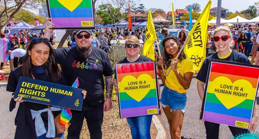 Amnesty activists at Brisbane Pride Festival. © Brisbane Pride