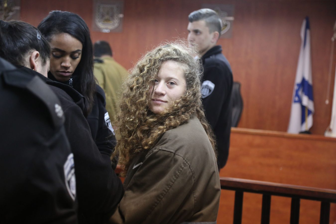 16-year-old Palestinian Ahed al-Tamimi appears in court after she was taken into custody by Israeli soldiers. © Issam Rimawi/Anadolu Agency/Getty Images