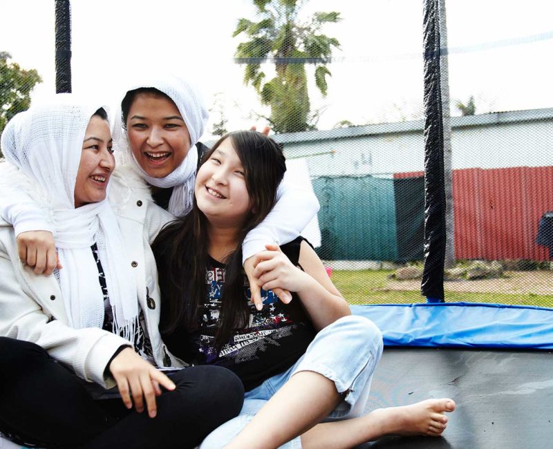 Madhi, Najeeba, Raihana and Najeeba fled persecution in Afghanistan and sought asylum in Australia. © Hamish Gregory