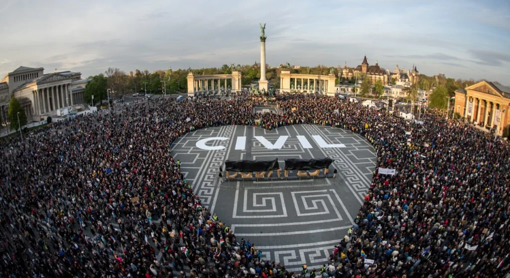 HUNGARY: Hundreds of activists gathered in solidarity during a protest in Budapest.
