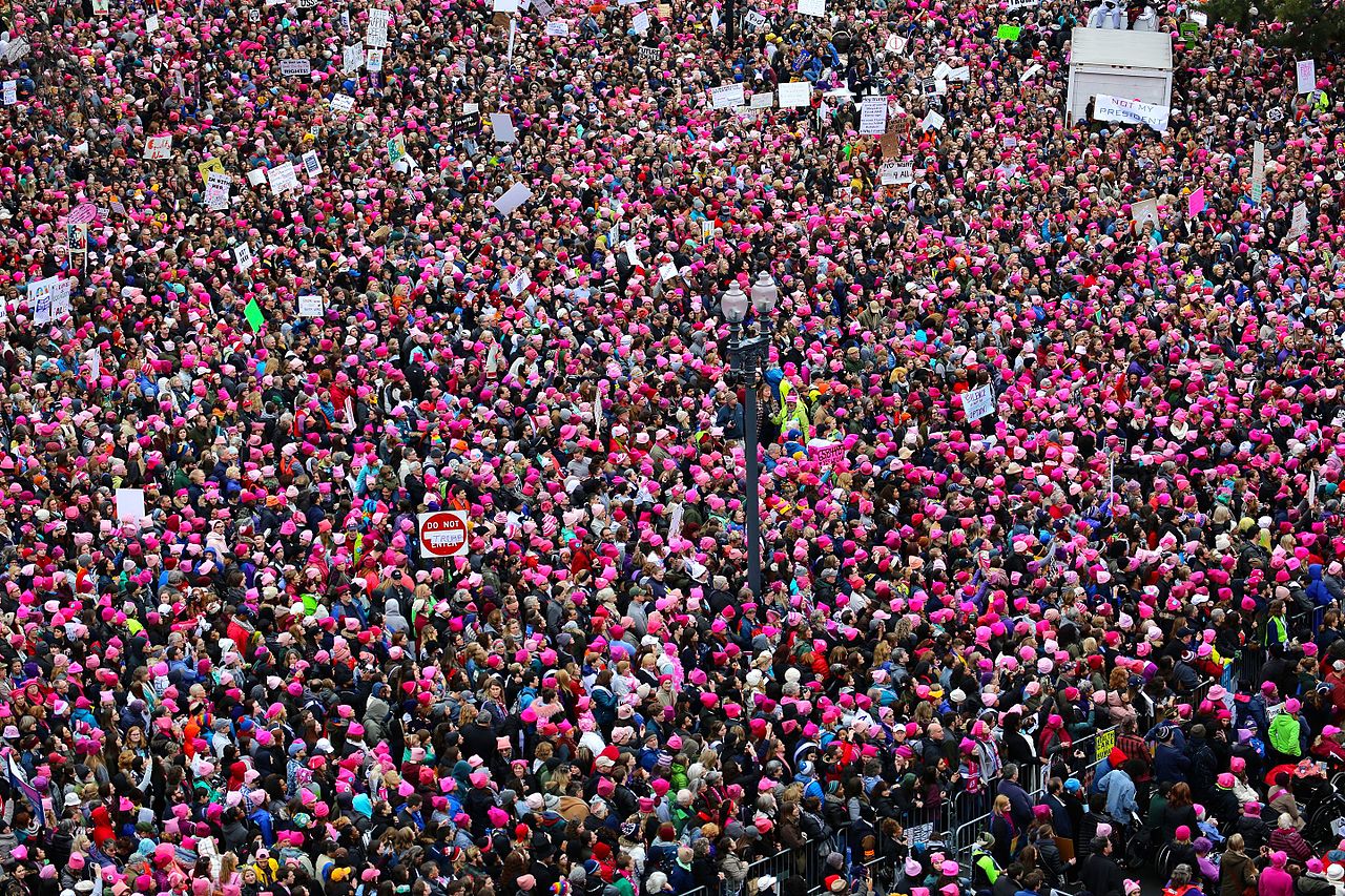 View of the Women's March on Washington from the roof of the Voice of America building - January 21, 2017