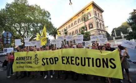 Amnesty International supporters campaign to end the death penalty. Photo: AFP/Getty Images