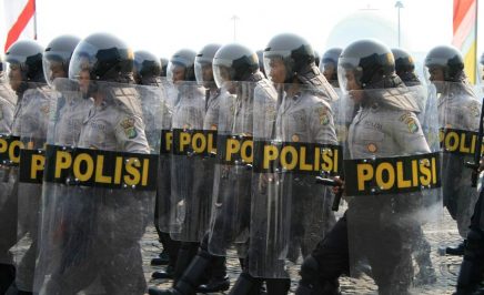 Indonesian Police with full gear