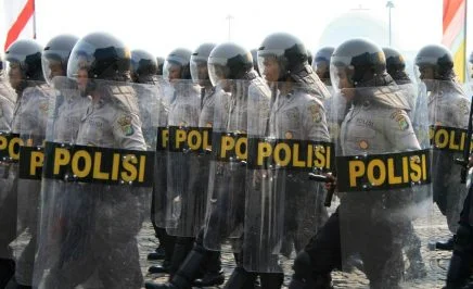 Indonesian Police with full gear