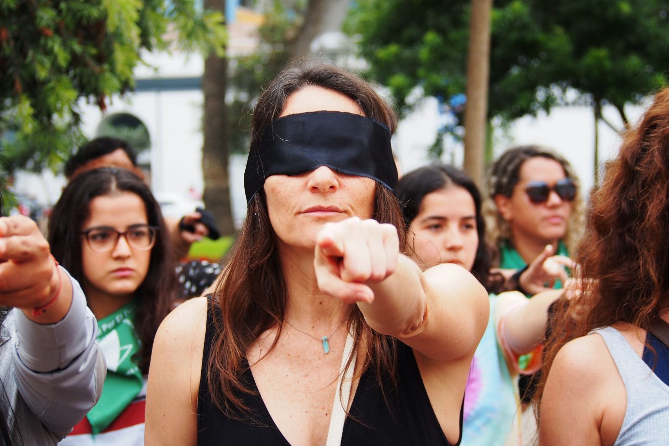 female demonstrators in Lima Peru