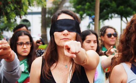 female demonstrators in Lima Peru