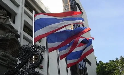 Line of Thailand flags