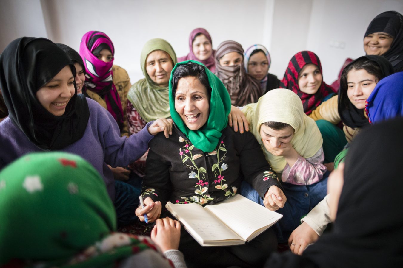 Fawzia Nawabi, investigator at the Afghanistan Independent Human Rights Commission, Mazar-e-Sharief, shares stories at a shelter for women at risk.