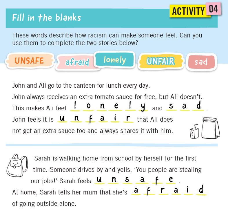 Fill in the blanks activity 4 answers