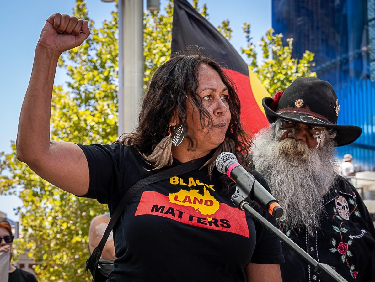 Protestors at Invasion Day 2024 Rallies in Perth