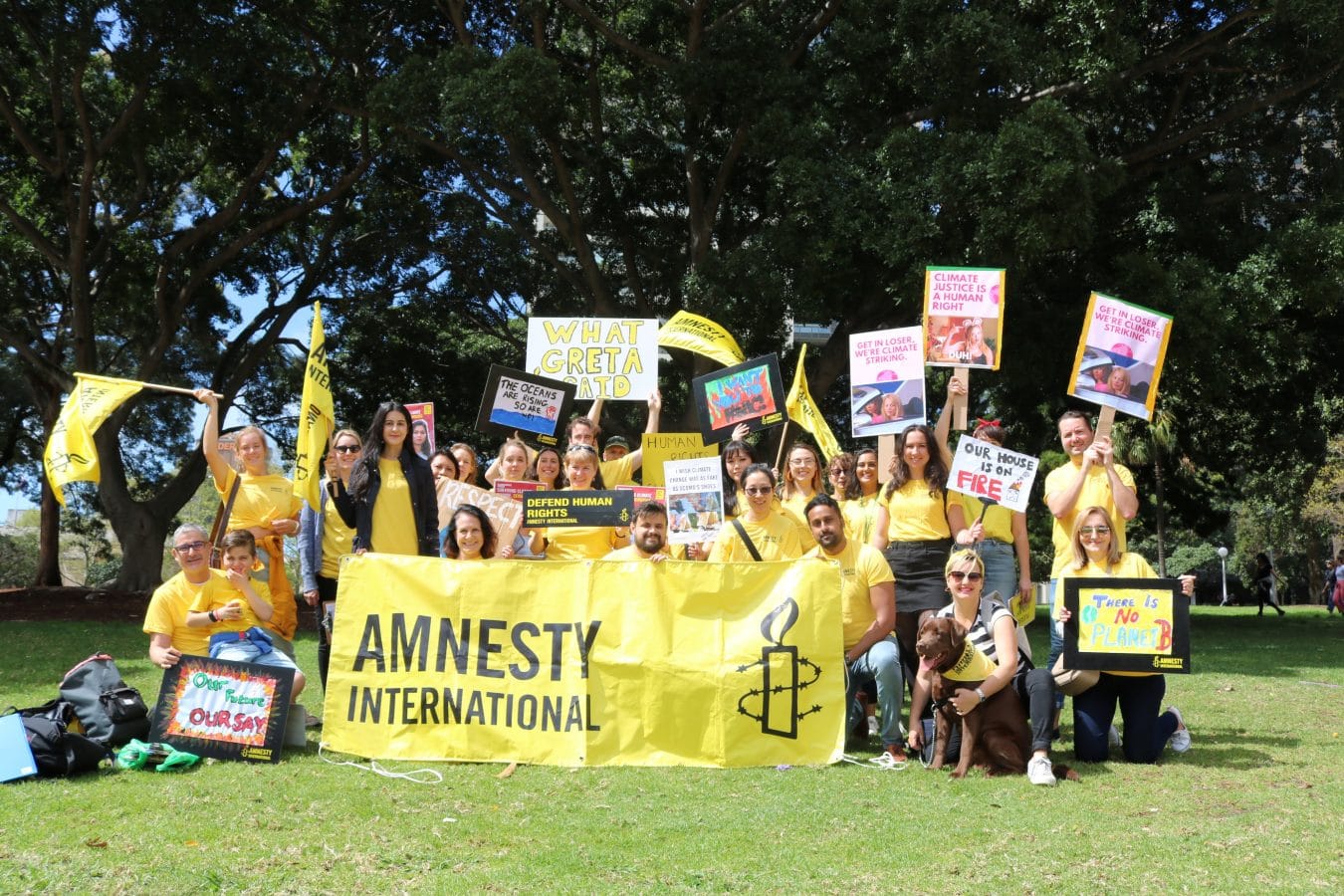 Group photo of activists and staff in Sydney, Australia at Global Climate Strike 20 Sept 2019.