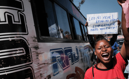 Pictured: Campaigners take part in International Women’s Day in Nairobi on March 8, 2022.